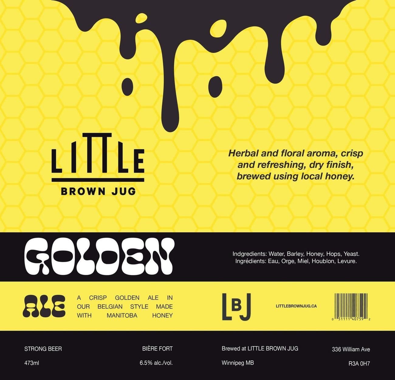 Flat Little Brown Jug Golden Ale label artwork